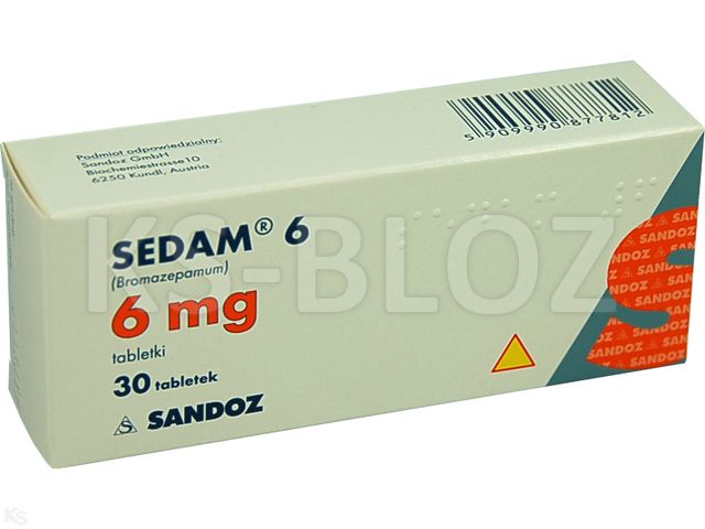 Sedam 6 interakcje ulotka tabletki 6 mg 30 tabl. (3 blist. po 10 tabl.)