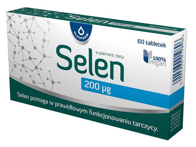 Selen 200 ug interakcje ulotka tabletki  60 tabl.