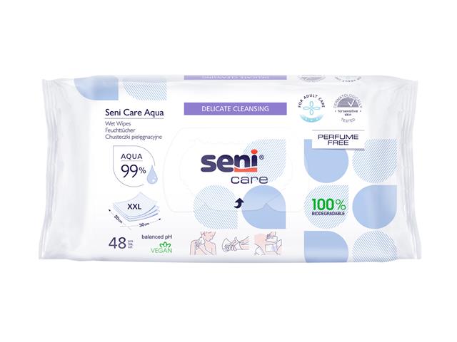 Seni Care Aqua Chusteczki pielęgnacyjne XXL interakcje ulotka chusteczka - 48 szt.