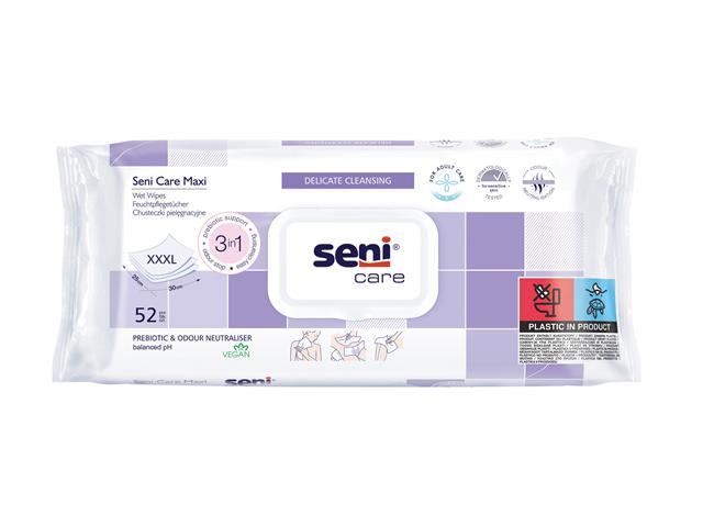 Seni Care Chusteczki pielęgnacyjne 3w1 maxi XXXL interakcje ulotka chusteczka - 52 szt.