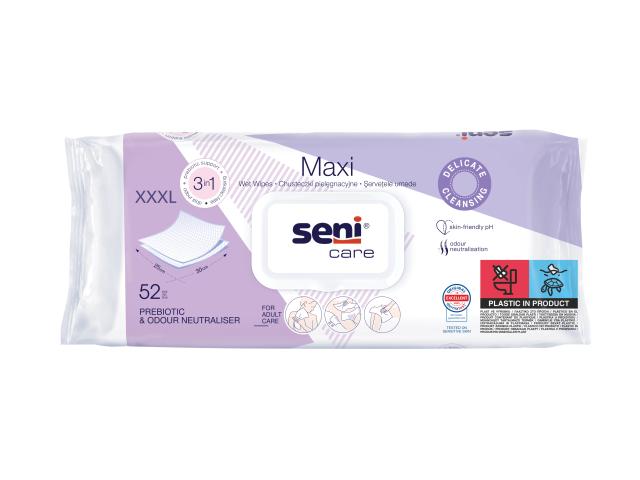 Seni Care Chusteczki pielęgnacyjne 3w1 maxi XXXL interakcje ulotka chusteczka - 52 szt.