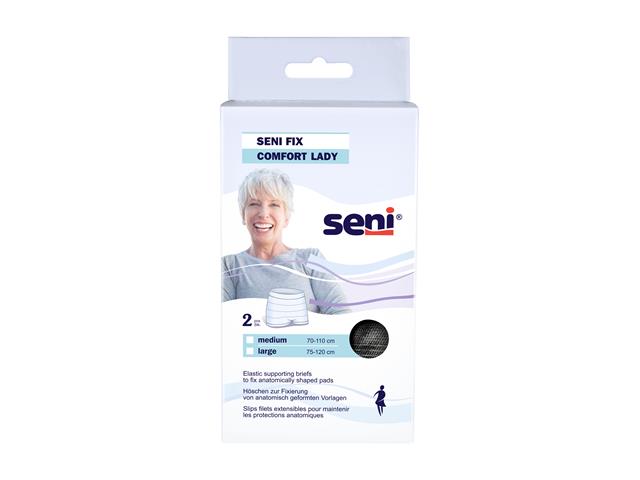 Seni Fix Comfort Majtki mocujące lady czarne L interakcje ulotka majtki siatkowe - 2 szt.