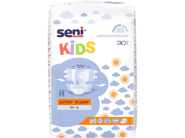 Seni Kids Pieluchomajtki junior super 20+ kg interakcje ulotka pielucho-majtki  30 szt.