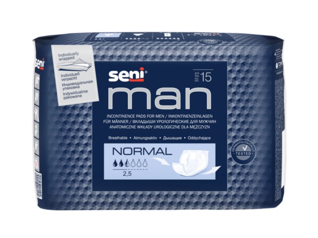 Seni Man Wkładki urologiczne dla mężczyzn normal interakcje ulotka   15 szt.