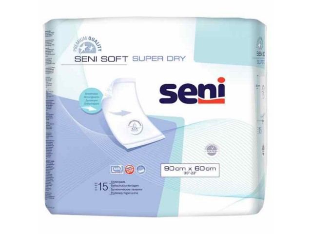 Seni Soft Super Dry Podkłady higieniczne 60 x 90 cm interakcje ulotka podkład  15 szt.