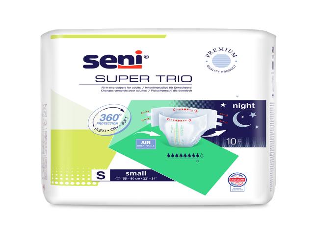 Seni Super Trio Pieluchomajtki dla dorosłych S interakcje ulotka pielucho-majtki - 10 szt.