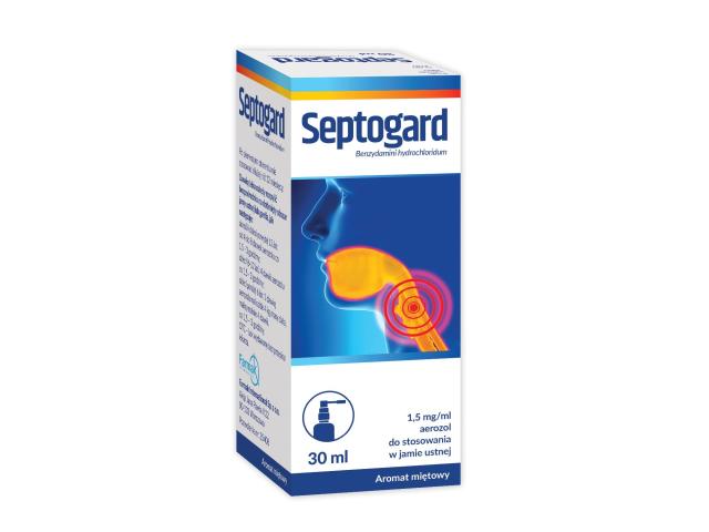 Septogard interakcje ulotka aerozol do stosowania w jamie ustnej 1,5 mg/ml 30 ml (but. HDPE)