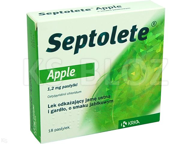 Septolete apple interakcje ulotka pastylki do ssania 1,2 mg 18 pastyl.