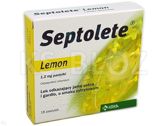 Septolete lemon interakcje ulotka pastylki do ssania 1,2 mg 18 pastyl.