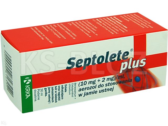 Septolete Plus interakcje ulotka aerozol do stosowania w jamie ustnej (10mg+2mg)/ml 30 ml | butelka