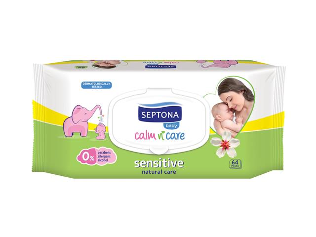SEPTONA Chusteczki dla dzieci Sensitive interakcje ulotka chusteczka - 64 szt.