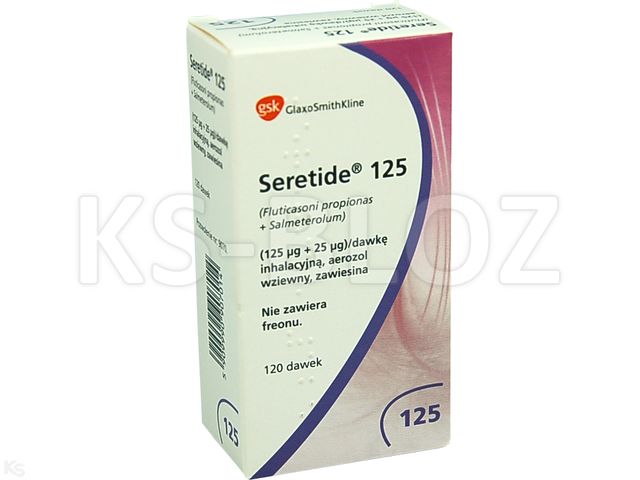 Seretide 125 interakcje ulotka aerozol wziewny, zawiesina (125mcg+25mcg)/daw. 