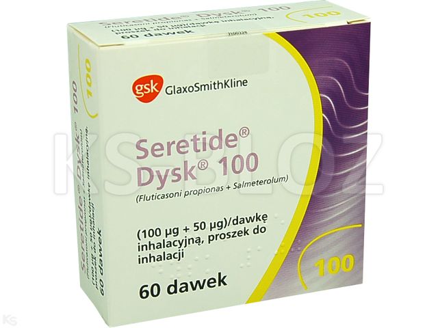 Seretide Dysk 100 interakcje ulotka proszek do inhalacji (100mcg+50mcg)/daw. 1 poj. po 60 daw.