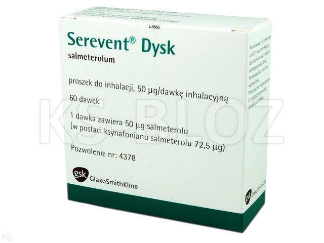 Serevent Dysk interakcje ulotka proszek do inhalacji 50 mcg/daw. 1 szt. | 60 daw.