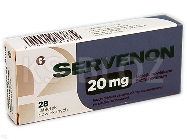 Servenon interakcje ulotka tabletki powlekane 20 mg 28 tabl.