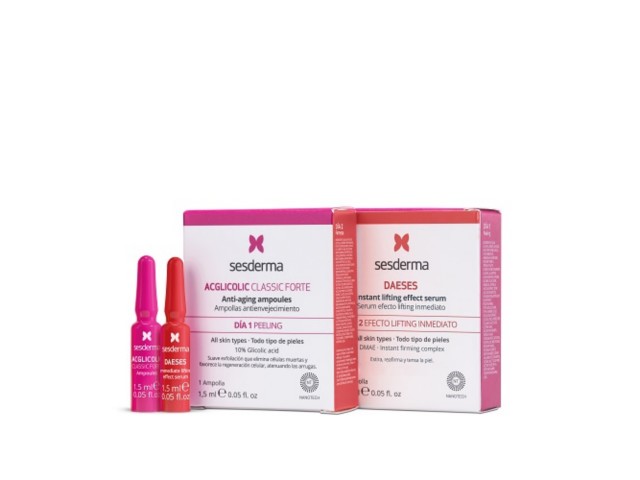 SESDERMA EFEKT FLASH Acglicolic x 1amp. + Daeses x 1amp. interakcje ulotka serum  2 amp. po 1,5 ml