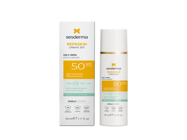 Sesderma Repaskin Urban 365 Filtr przeciwsłoneczny do skóry tłustej SPF 50 interakcje ulotka krem  50 ml