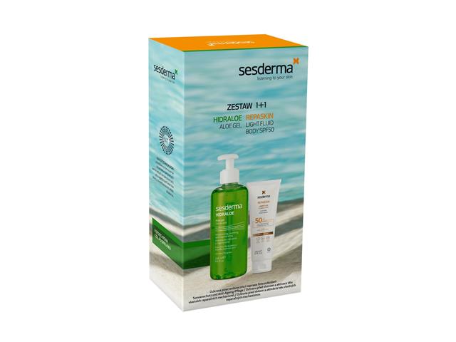 Sesderma Zestaw REPASKIN Light Fluide BODY SPF50 + Hidraloe Żel interakcje ulotka zestaw  200 ml