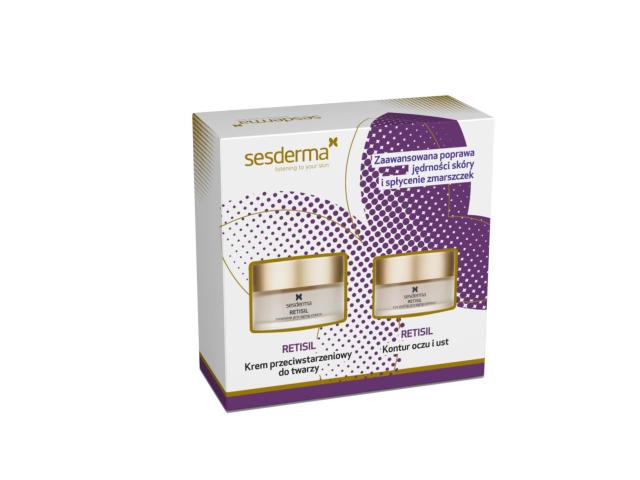 Sesderma Zestaw świąteczny Retisil Krem przeciwstarzeniowy do twarzy + Retisil Kontur oczu interakcje ulotka zestaw - 50 ml + 30 ml