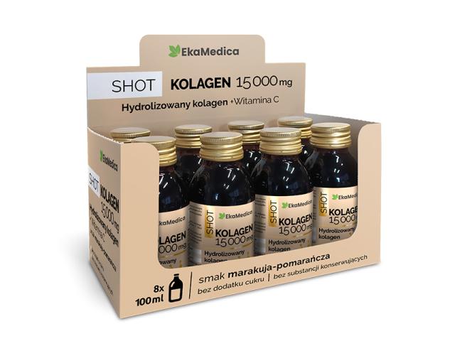 Shot Kolagen 15000 mg interakcje ulotka płyn - 8 but. po 100 ml