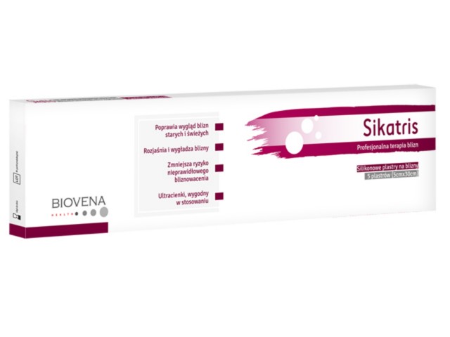 Sikatris Plaster na blizny silikonowy 5 x 30 cm interakcje ulotka plaster  5 szt.