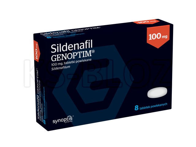 Sildenafil Genoptim interakcje ulotka tabletki powlekane 100 mg 8 tabl.