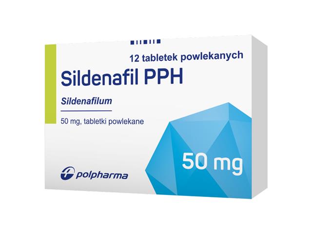 Sildenafil PPH interakcje ulotka tabletki powlekane 50 mg 12 tabl.