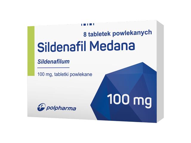 Sildenafil PPH (Sildenafil Medana) interakcje ulotka tabletki powlekane 100 mg 8 tabl.