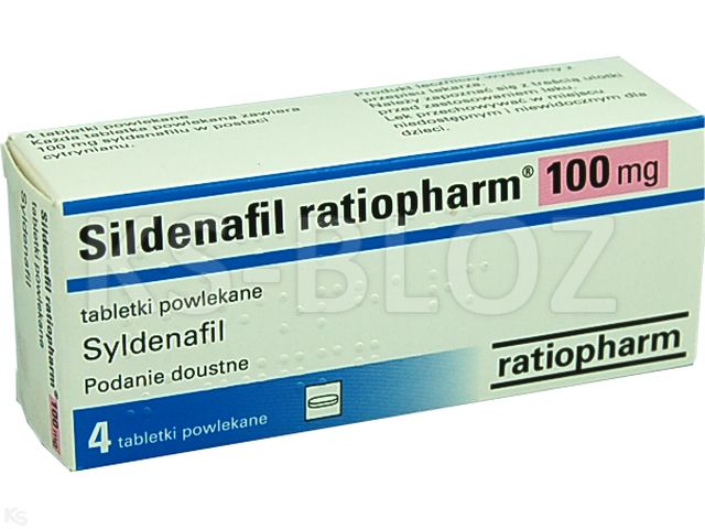Sildenafil Ratiopharm interakcje ulotka tabletki powlekane 100 mg 4 tabl. | blister