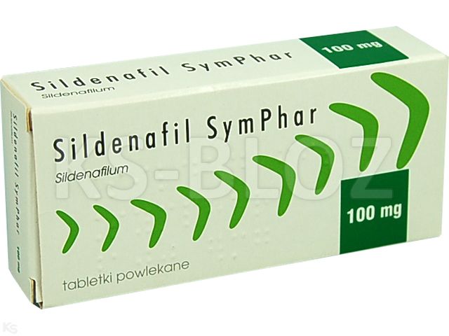Sildenafil Symphar interakcje ulotka tabletki powlekane 100 mg 4 tabl.