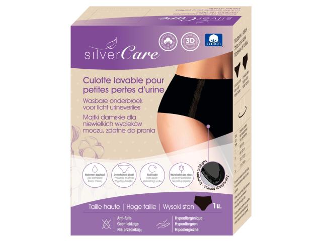 Silver Care Majtki na lekkie nietrzymanie moczu damskie 100% bawełny organicznej wysoki stan L interakcje ulotka majtki chłonne - 1 szt.