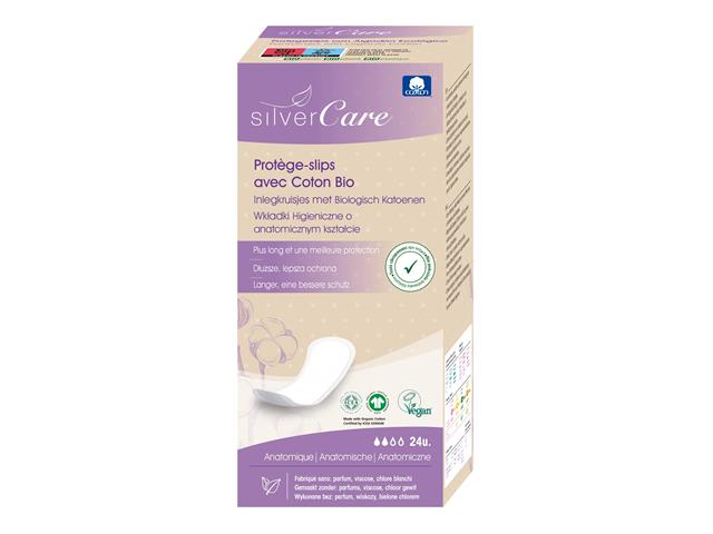 Silver Care Wkładki higieniczne o anatomicznym kształcie 100% bawełny organicznej interakcje ulotka   24 szt.