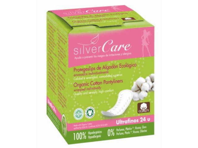 Silver Care Wkładki higieniczne o anatomicznym kształcie z bawełny organicznej oddzielnie pakowane interakcje ulotka   24 szt.