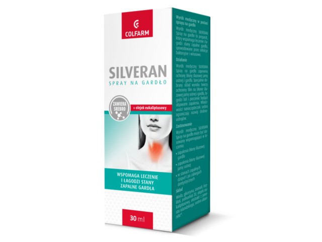 Silveran Spray na gardło interakcje ulotka spray  30 ml