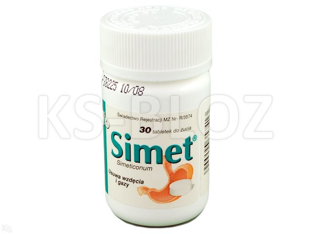 Simet interakcje ulotka tabletki do rozgryzania i żucia 80 mg 30 tabl.