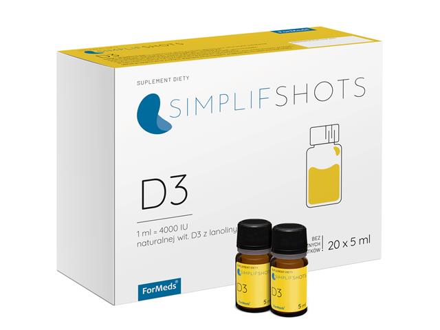 Simplifshots D3 interakcje ulotka olej  20 fiol. po 5 ml