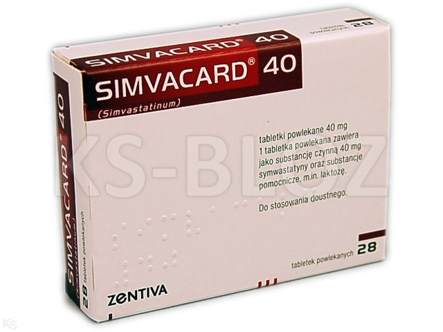 Simvacard 40 interakcje ulotka tabletki powlekane 40 mg 28 tabl. | 2 blist.po 14 szt.