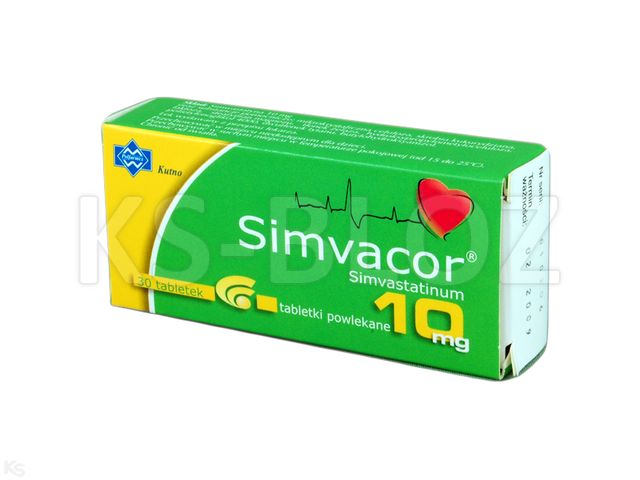 Simvacor interakcje ulotka tabletki powlekane 10 mg 30 tabl. (blist.)