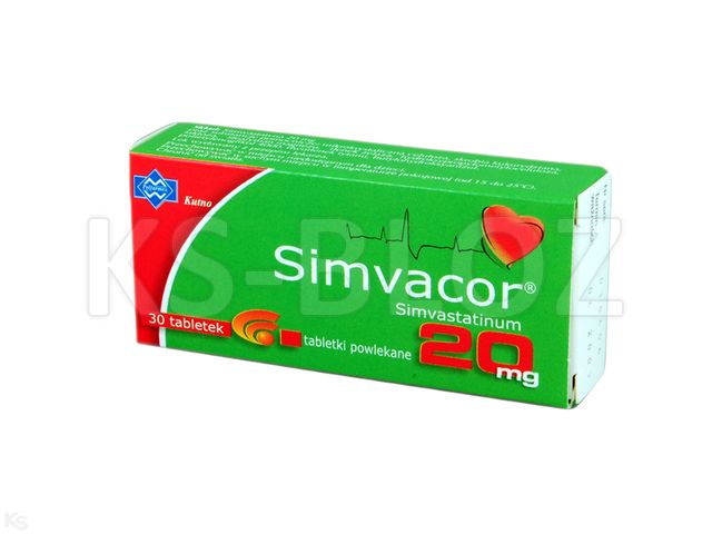 Simvacor interakcje ulotka tabletki powlekane 20 mg 30 tabl. (blist.)