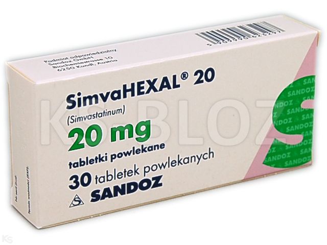 Simvahexal 20 interakcje ulotka tabletki powlekane 20 mg 30 tabl. | 3 blist.po 10 szt.