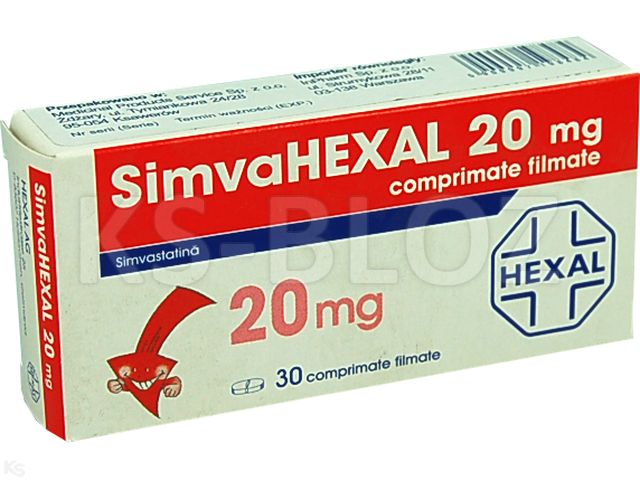Simvahexal 20 interakcje ulotka tabletki powlekane 20 mg 30 tabl.
