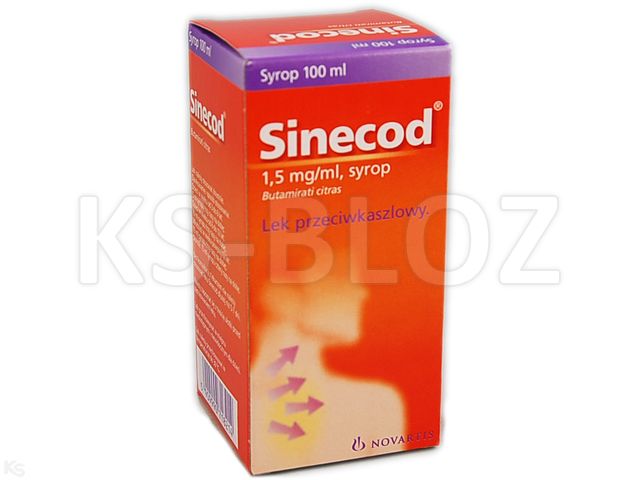 Sinecod interakcje ulotka syrop 1,5 mg/ml 100 ml (but.)