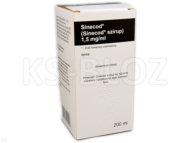 Sinecod interakcje ulotka syrop 1,5 mg/ml 200 ml