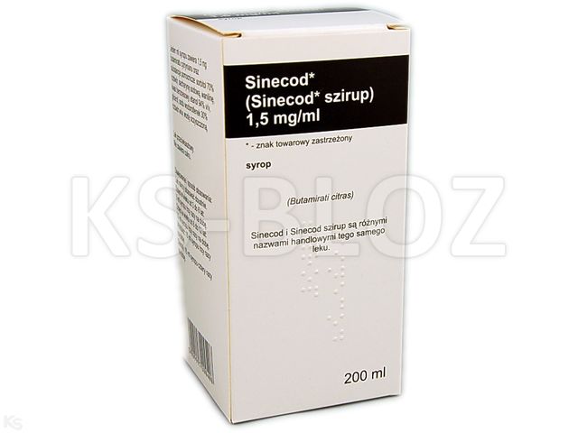Sinecod interakcje ulotka syrop 1,5 mg/ml 200 ml (but.)