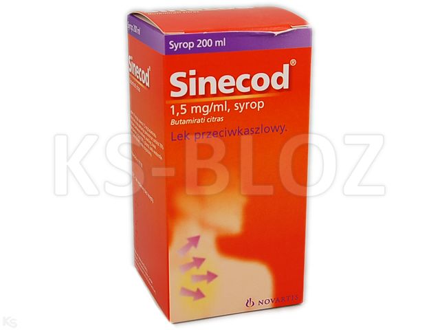 Sinecod interakcje ulotka syrop 1,5 mg/ml 200 ml