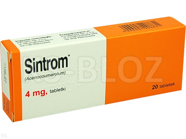 Sintrom interakcje ulotka tabletki 4 mg 20 tabl.