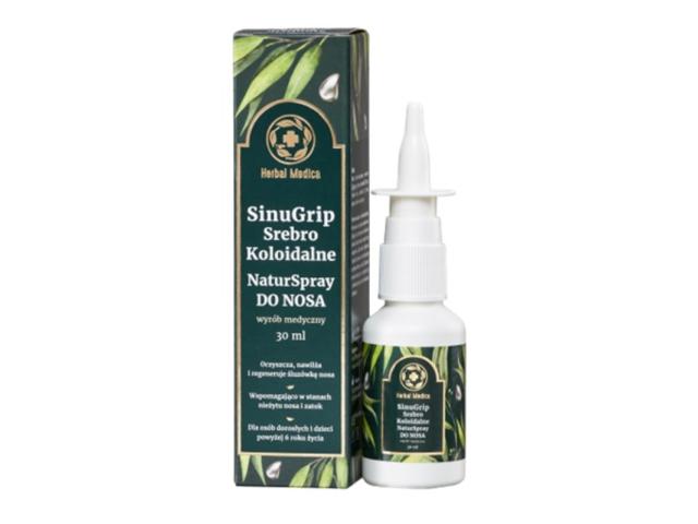 Sinugrip Srebro Koloidalne NaturSpray do nosa interakcje ulotka spray do nosa  30 ml