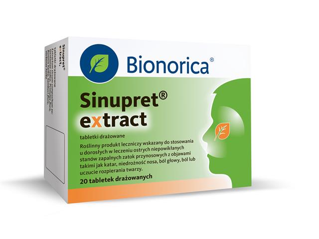 Sinupret extract interakcje ulotka tabletki drażowane 160 mg 20 tabl.