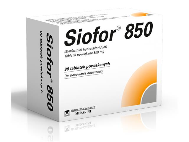 Siofor 850 interakcje ulotka tabletki powlekane 850 mg 90 tabl. | 6 blist.po 15 szt.