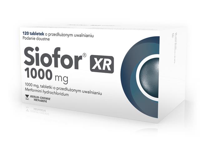 Siofor XR 1000 mg interakcje ulotka tabletki o przedłużonym uwalnianiu 1 g 120 tabl.